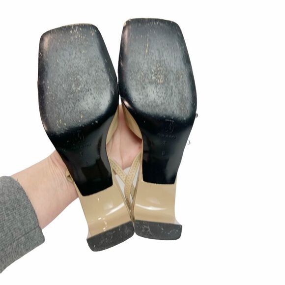 Excellent Bruno Magli Tam Leather Slingback Heel Sandal Size 7 - Picture 6 of 11